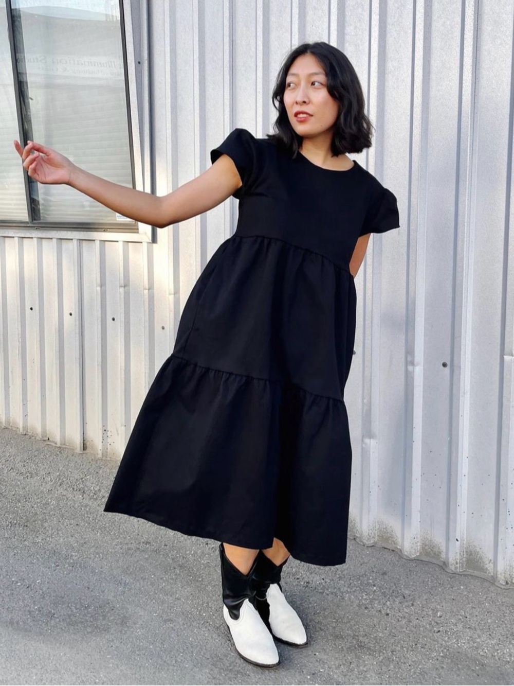 Nooworks black Frida dress 3XL cotton poplin